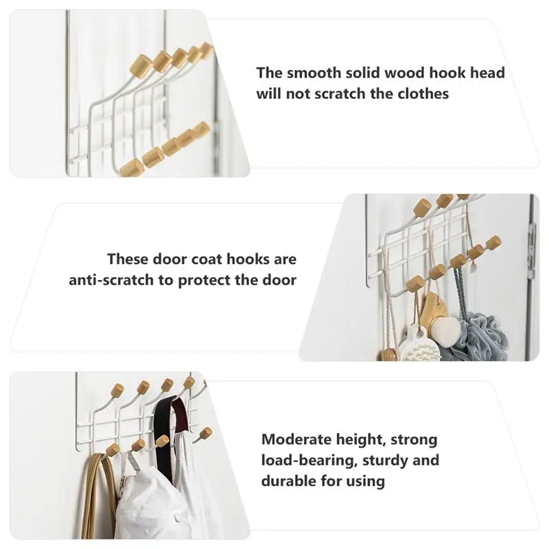 

2Pcs 10-hook Useful Bath Ball Hooks Garment Hooks Lightweight Multipurpose Bag Hooks for Living Room Office