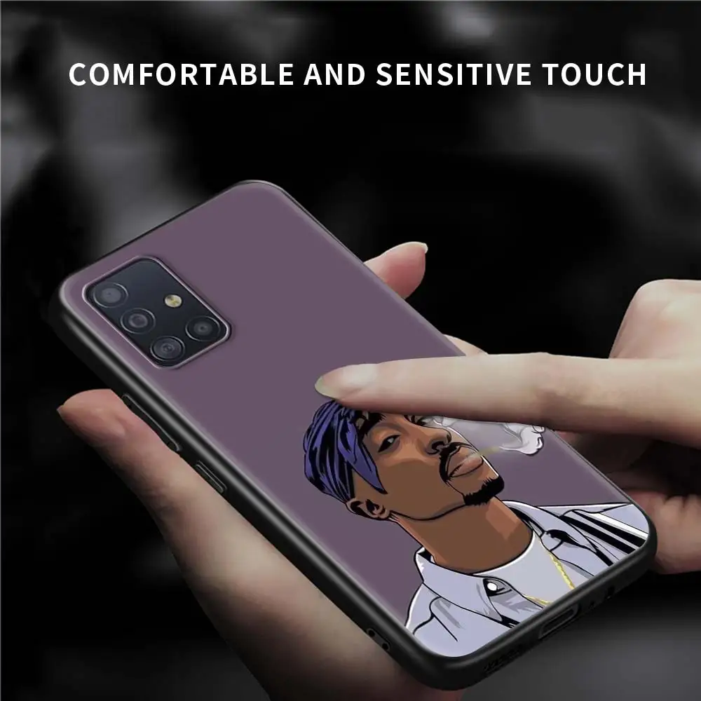 

Case For Samsung Galaxy A51 A21s A71 A12 A31 A52 A41 Black Soft Phone A11 A72 A32 A42 5G A01 A91 Fundas Rapper 2pac Tupac