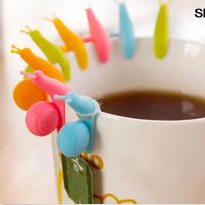 

5pcs/Set Cute Snail Shape Tea Bag Clip Cup Mug Tea Infusers Strainer Clips Party Decor Random Color Silicone Tea Bag Holder