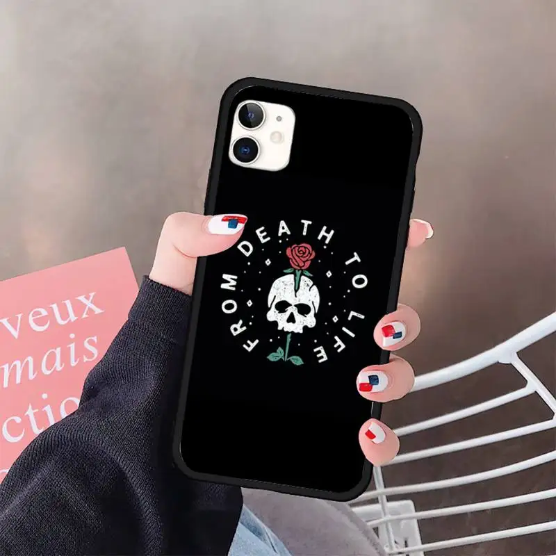 

Forever horror skull rose flowers pattern Phone Case for iPhone 11 12 pro XS MAX 8 7 6 6S Plus X 5S SE 2020 XR mini