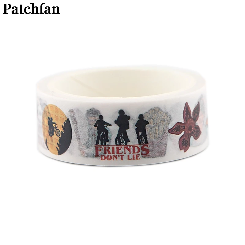 Patchfan странные вещи 90s мультфильм Забавный DIY Скрапбукинг дети Бумага васи Маскировочная Лента Печатный шаблон стикер Пастер A2339