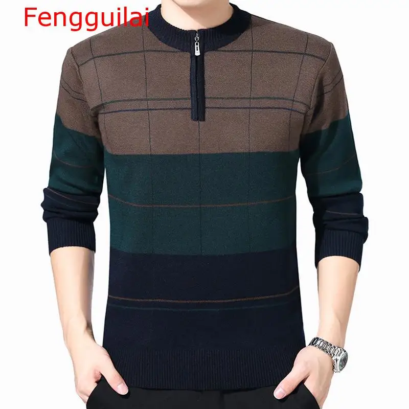 

Fengguilai Mens Sweaters 2019 Autumn Winter Thick Warm Sweaters O-Neck Wool Sweater Male Knitted Cashmere Pullover Tops M-3XL
