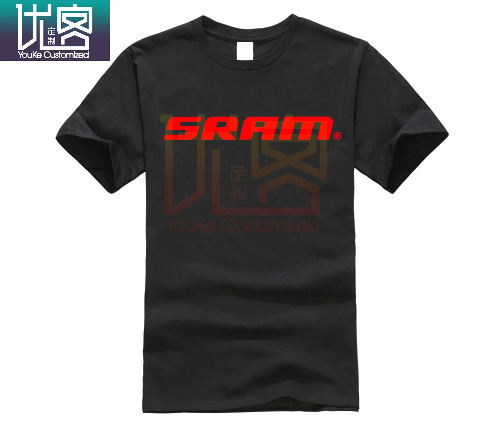 Новый Sram логотип для велосипеда высокое качество короткий рукав Черная Мужская