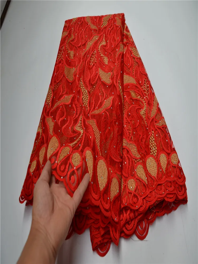 Африканская белая кружевная ткань 2018 Высококачественный кружевной материал