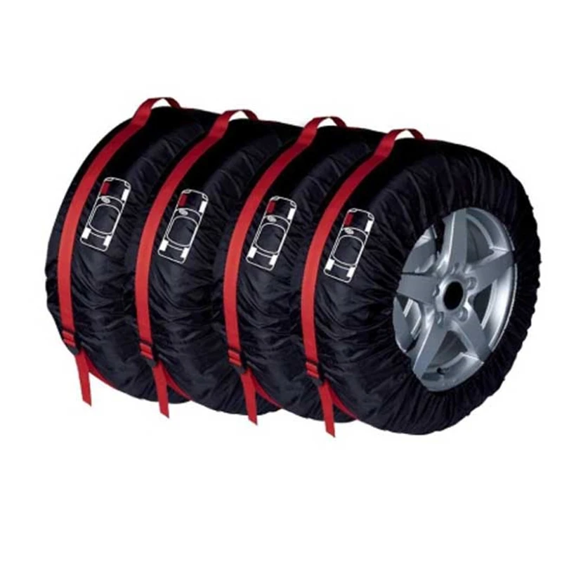 

4pcs Car Tire Protection Cover Spare Tire Cover Snow Tire Dust Cover Convenient Collection Universal Tire Storage Bag