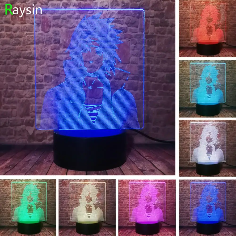 Японское аниме Наруто Саске Утиха Итати фигурки лампа 3D RGB 7 цветов изменить
