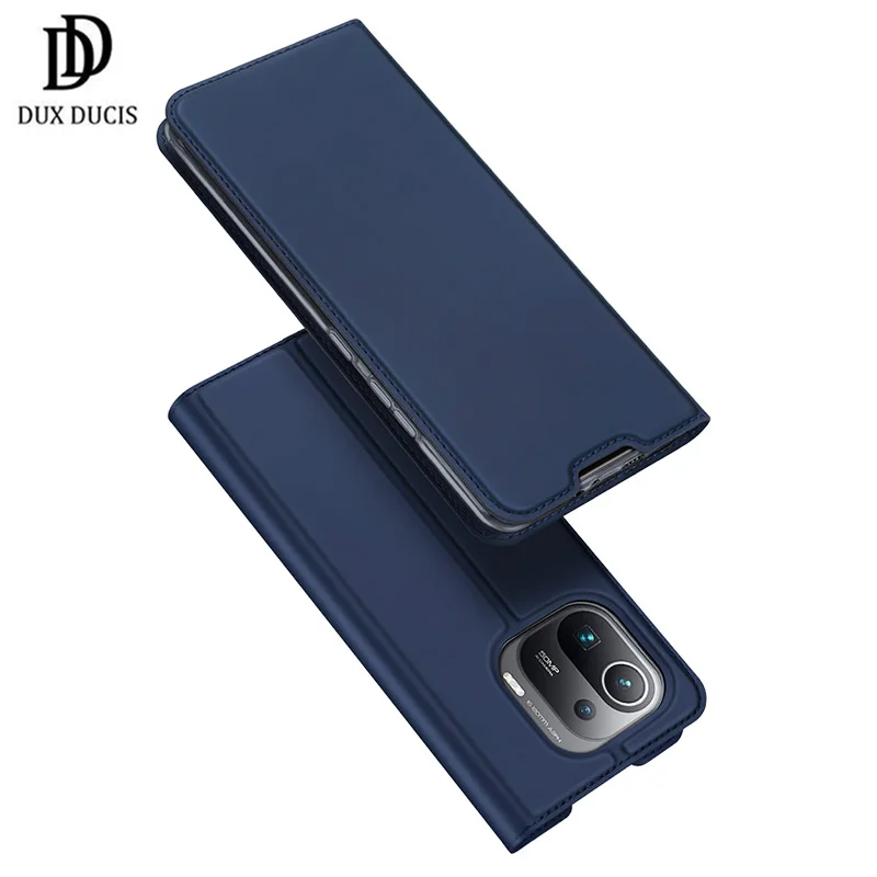 

Магнитный кожаный чехол для Xiaomi Mi 11 Pro, мягкий чехол-книжка из ТПУ с бумажником и подставкой и отделением для карт для Mi 11 Pro Dux Ducis