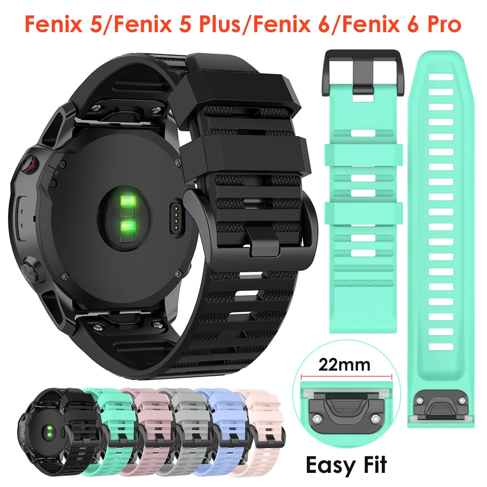 

Classic Strap for Garmin Fenix 5 Plus/ 6 Pro Bands for Garmin Forerunner 935 945 & Approach S60 & Quatix 5 Wristband Silicone