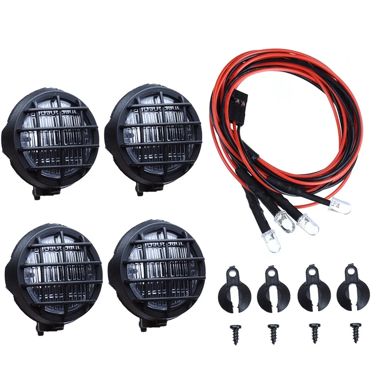 Black C 4 Led белый светильник с абажуром для 1/10 Traxxas Hsp Rc Гусеничный аксессуар Rc запчасти для автомобилей - Цвет: Black C