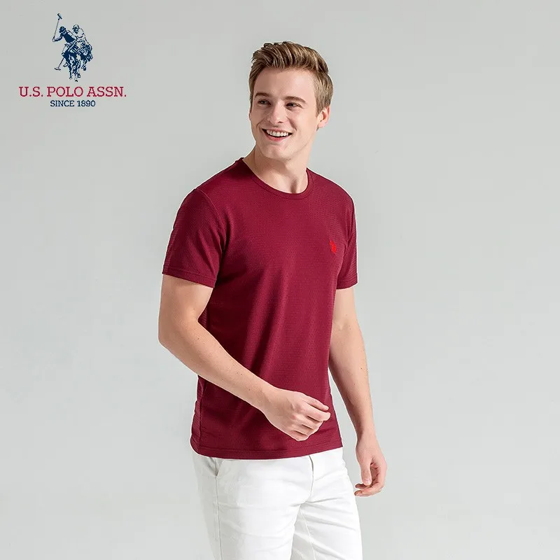 США POLO ASSN. Футболка мужская с круглым вырезом быстросохнущая дышащая однотонная