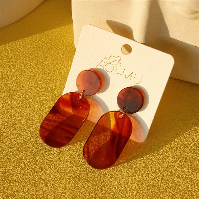 Женские Висячие серьги AOMU винтажные цветные с рисунком граффити акриловые