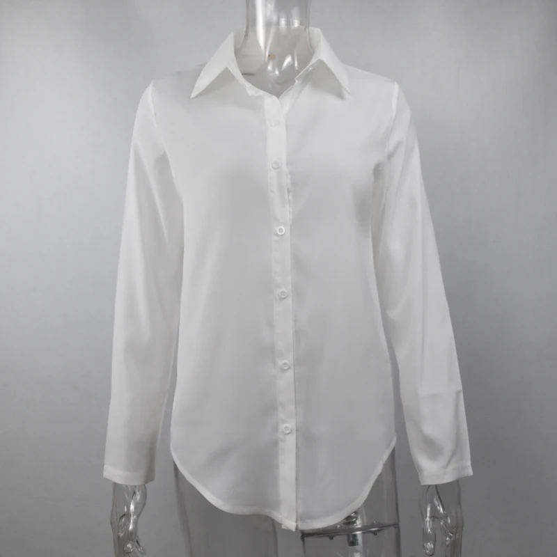 

Women's office shirt Women Blouse 2020 Autumn Basic V Neck Plus Size Blouse Long Sleeve Buttons White Shirt Woman Tops Clothing