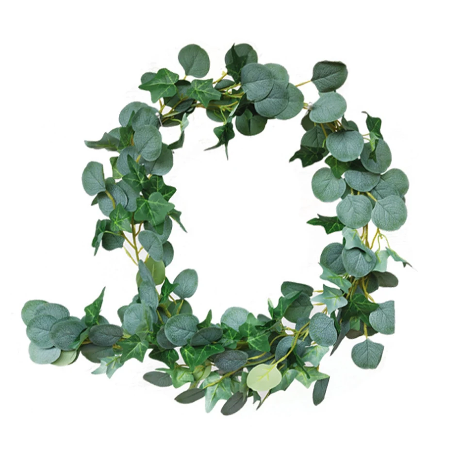 Свадебные украшения 2m искусственный эвкалипт гирлянда листья Длинные