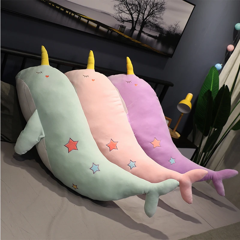 

kawaii Giant Size Narwhal Toys Stuffed Fish Doll Unicorn Whale Pillow Kids Toys Christmas Birthday Gift For Children Girlfriend