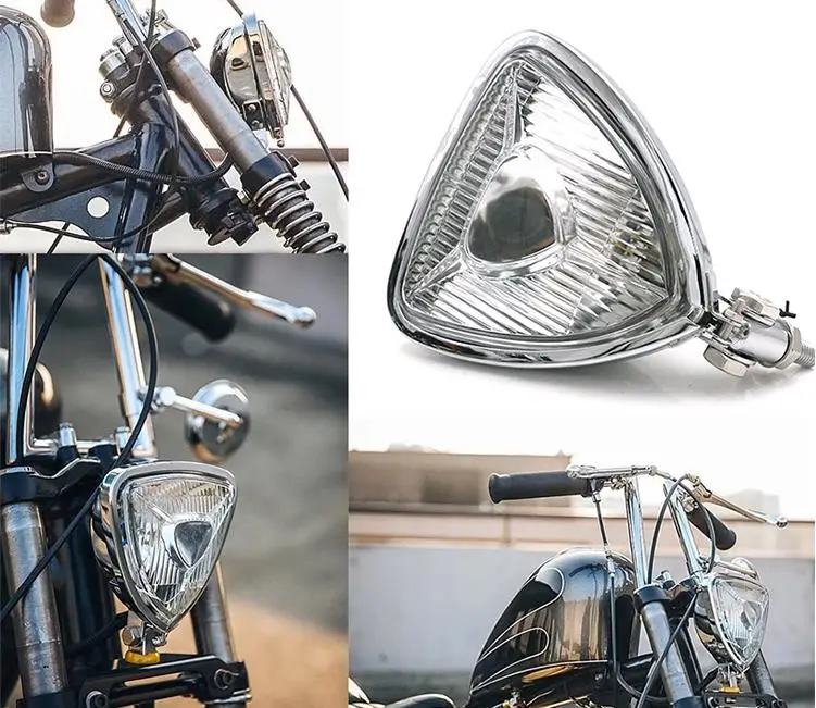 Мотоцикл Винтаж треугольник фар Aris стиль фары для Harley Bobber Пользовательские