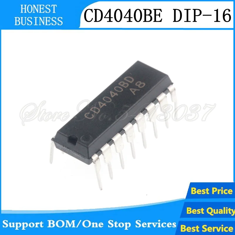 10 шт./лот CD4040BE DIP 16 CD4040 CMOS Ripple Carry бинарный счетчик/разделители|Аксессуары для