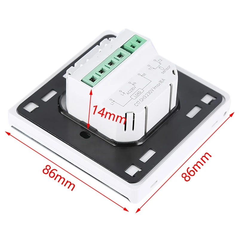 Скрытый термостат C17 с ЖК-дисплеем и электрическим подогревом 16 А | Строительство