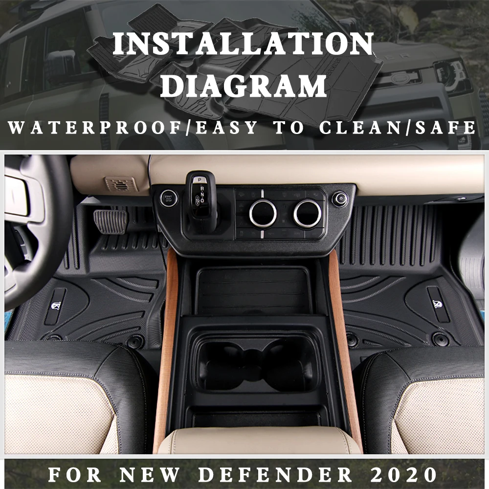 Универсальный автомобильный ТПЭ TPO напольный коврик для ног черный полный