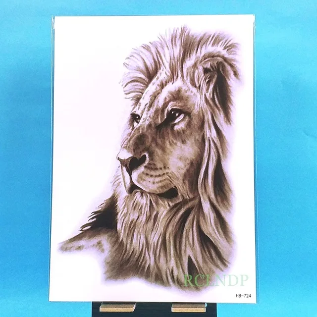 Водонепроницаемая Временная тату наклейка ревущая голова тигра s флэш