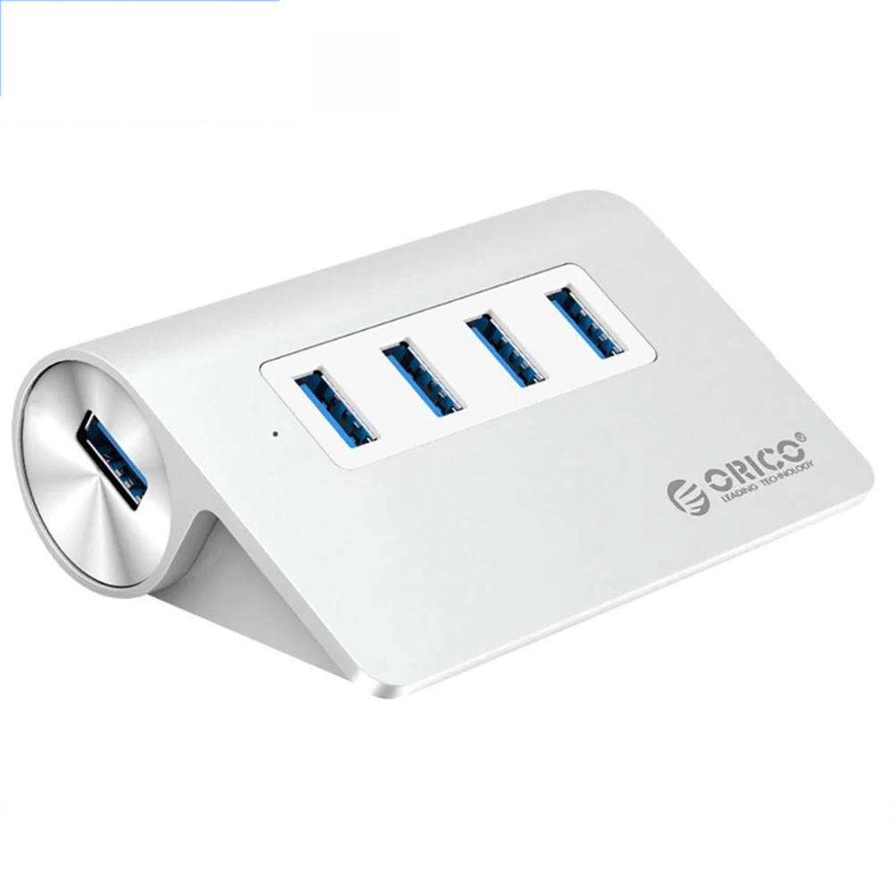 USB хаб ORICO в алюминиевом корпусе с 4 портами и кабелем для передачи данных|aluminium