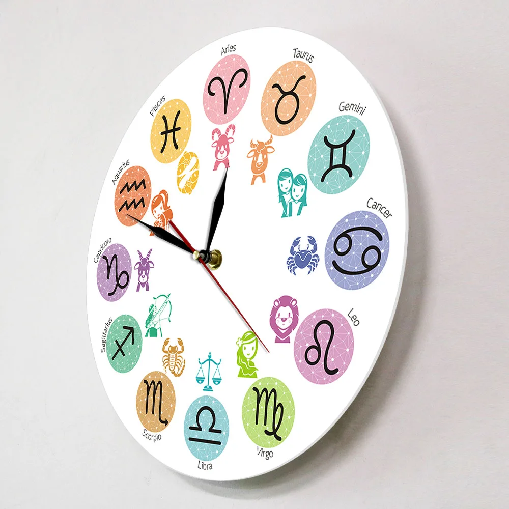 Мультяшные Знаки зодиака декоративные настенные часы детская комната