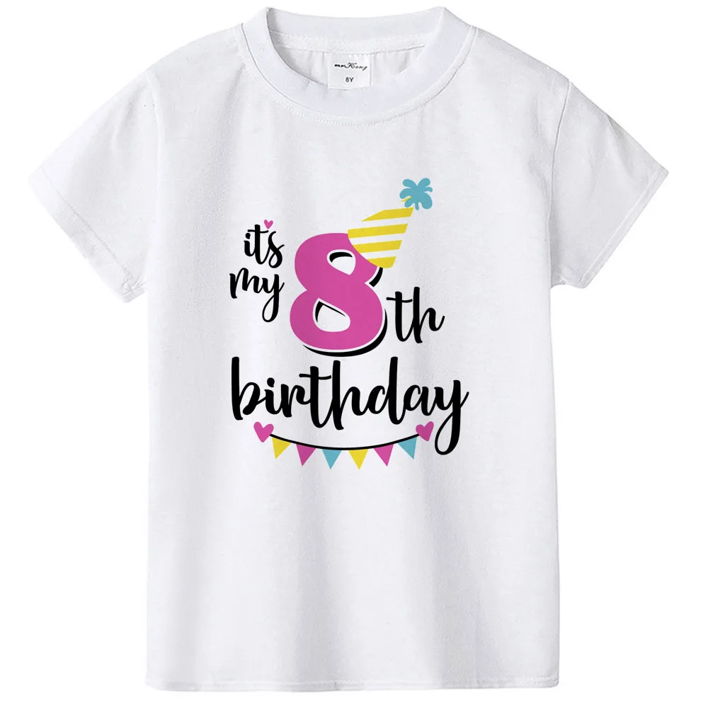 1 шт. футболка с надписью It's My 8th Birthday | Мать и ребенок