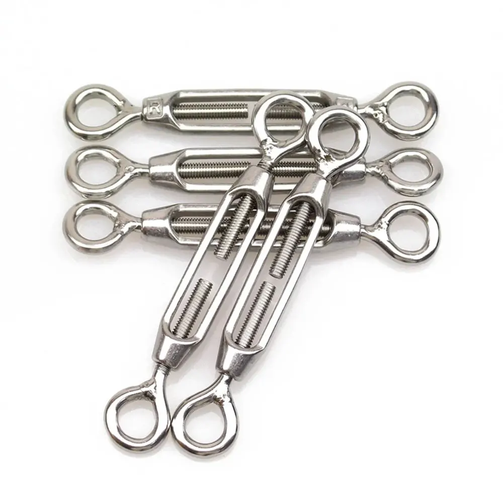 

Silver 304 Stainless Steel European Style Eye & Eye Turnbuckle M4/M5/M6 Turnbuckle Adjustable Wire Rope Tensioner