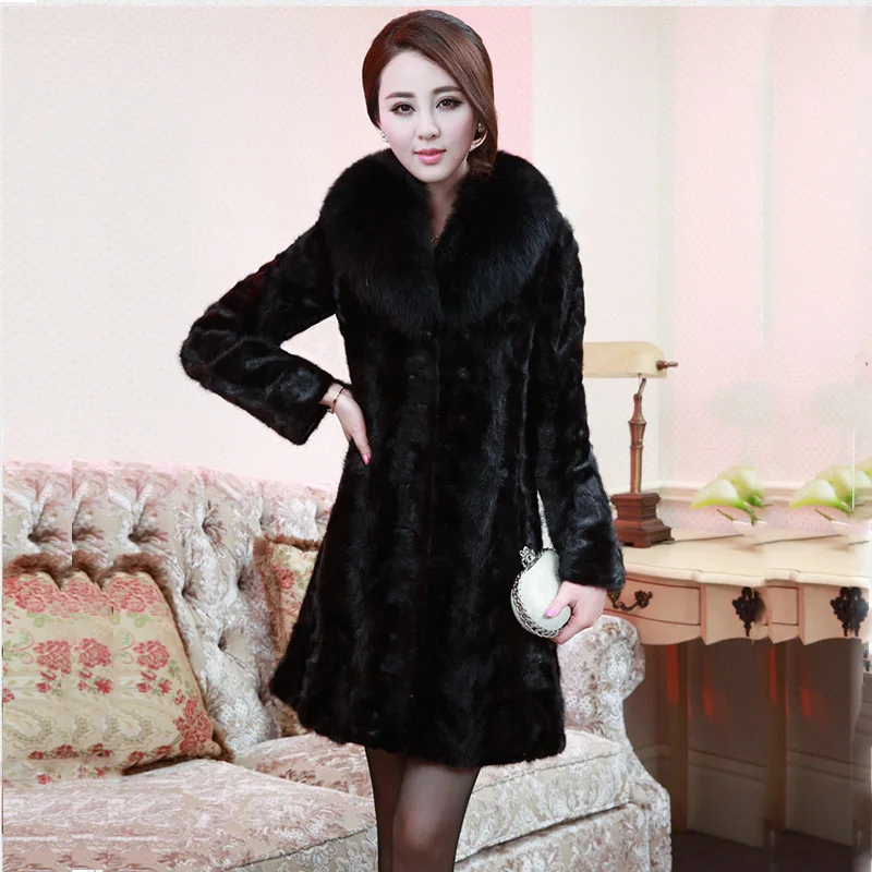 Длинное пальто из искусственного меха для женщин 2019 зима Vetement casual Mori женские