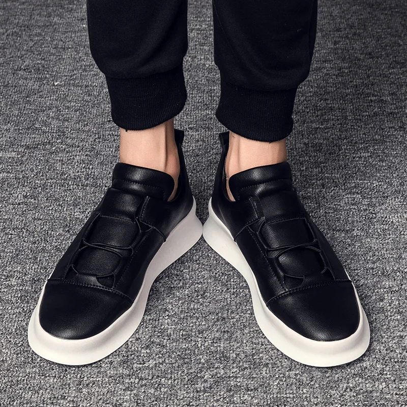 Туфли мужские повседневные из натуральной кожи удобные лоферы без застежки