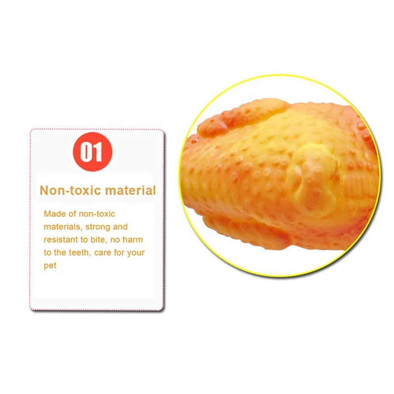 

Dog Toys Simulation Silicone Roasted Chicken Tooth-resistant Teeth Pet Training Interactive Sounding Toys Biting Toys Pet Produc
