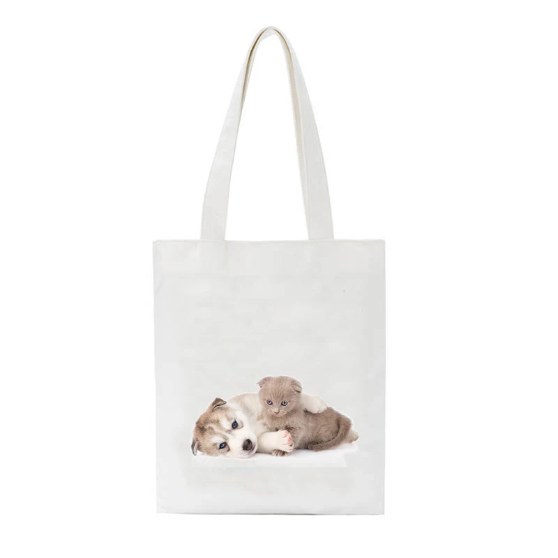 SCCFMM холщовые женские сумки через плечо для собак панды и кошек Женская эко сумка