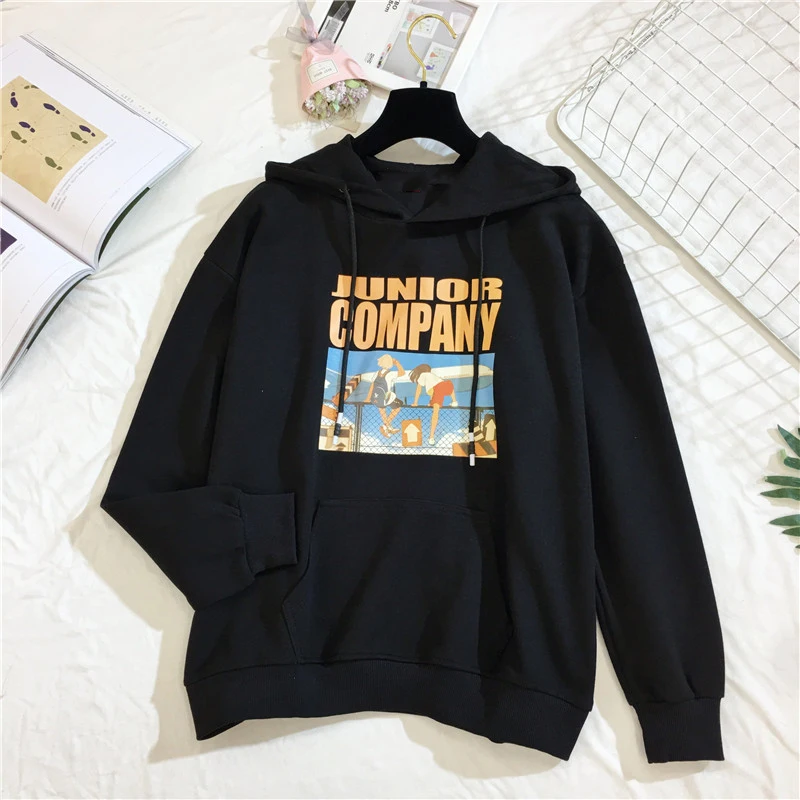 Streetwear Hoodie Pullovers Sweatshirt Hooded Sping & Autumn Casual Women Sweetshirts Sudaderas Printed Dropshipping Pull Loose