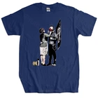Мужская брендовая футболка Летняя Хлопчатобумажная футболка Maglietta Banksy граффити анархия панк магазин мужских брендов teeshirt