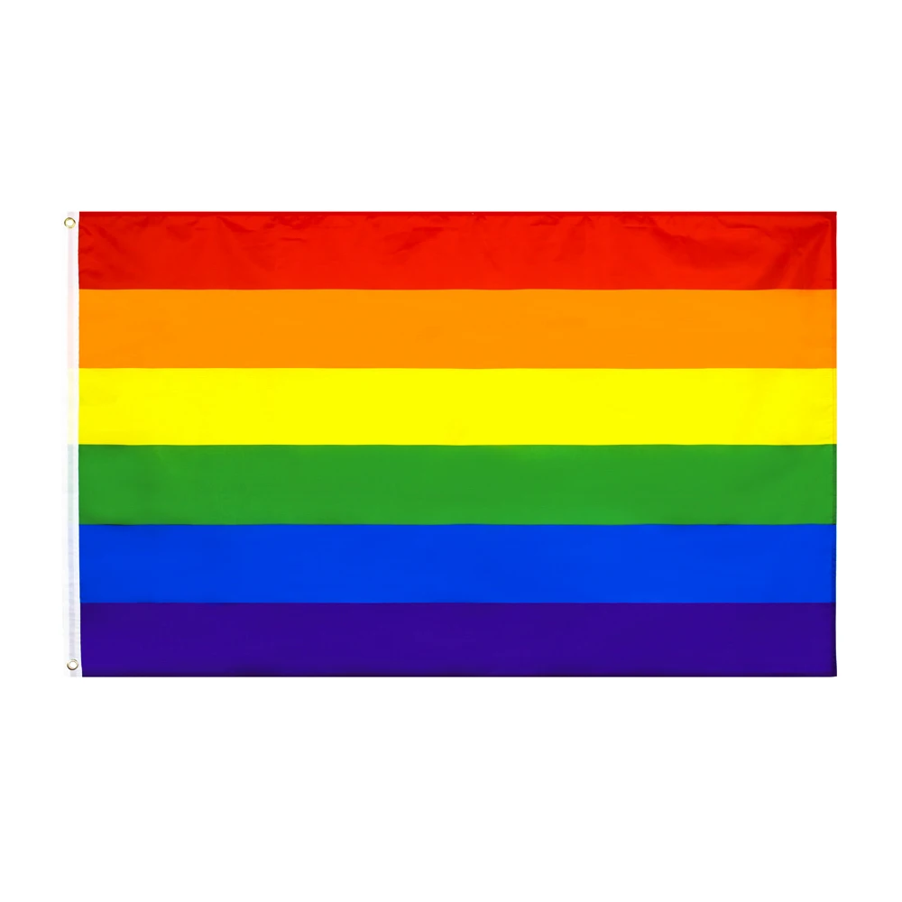 

FLAGDOM 3x5Fts 90X150cm Homosexual Philadelphia Philly LGBT Gay Pride Rainbow Flag