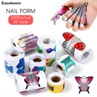 100 шт французские формы для ногтей, акриловые УФ-гелевые удлинители, наклейки, обертывание, руководство для ногтей, создание формы, самоклеющиеся формы, инструменты для маникюра