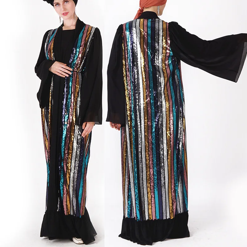 Женское платье с блестками и кружевом, в турецком и мусульманвечерние стиле