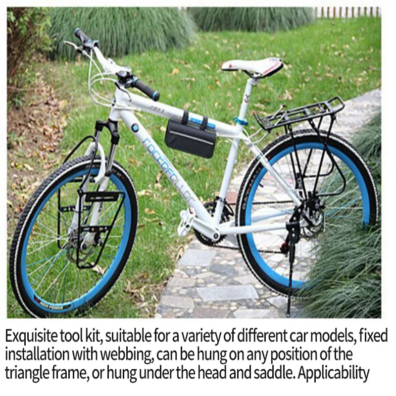 

Mountain Bike Repair Kit With Mini Pump Tire Patch And Wrench Toolkit Bicycle Repair Tool Set Portable Tool Kit Accessories