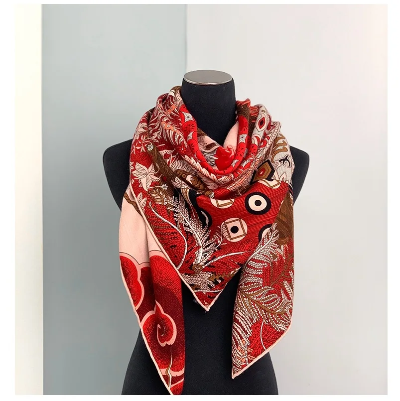 Высококачественный Шелковый кашемировый шарф шаль одеяло накидка пончо для