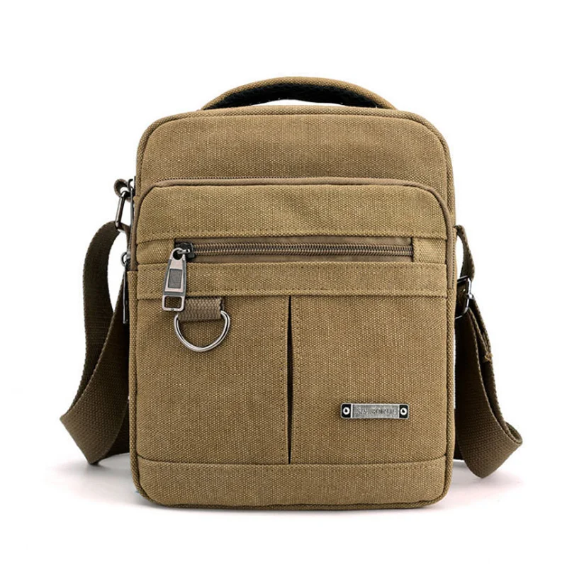 Bolso de hombro de lona para hombre, bolsa de mensajero de lona de estilo coreano, bolso de viaje de ocio al aire libre, portátil, de un solo hombro