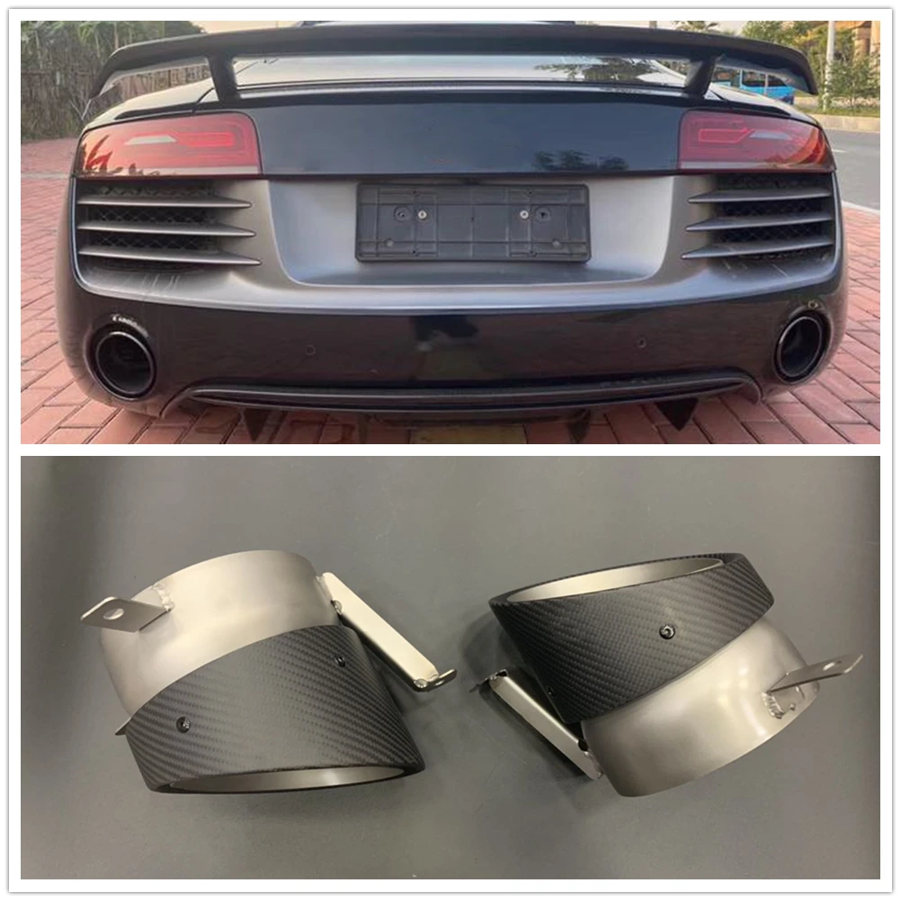 

2 шт., глушитель выхлопной трубы для Audi R8 2013-2015, из углеродного волокна