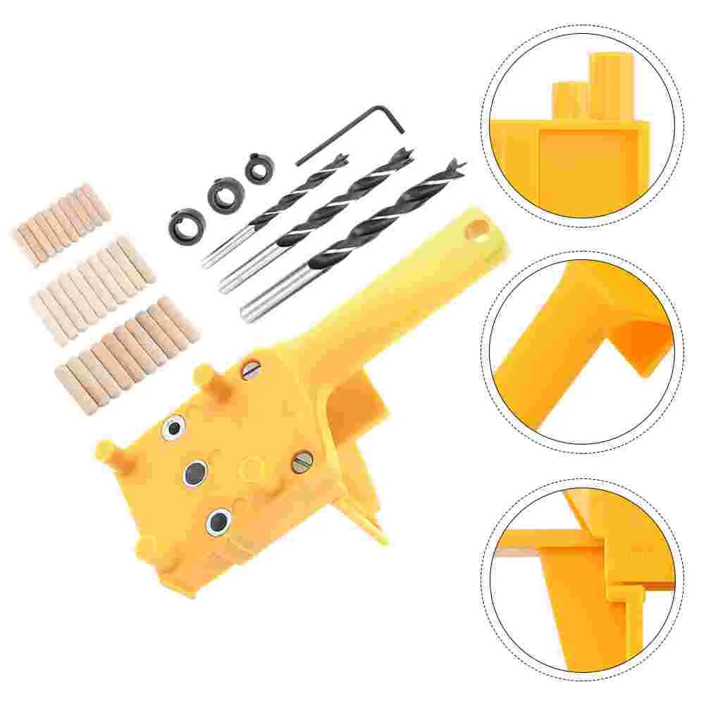 

1 Set Handheld Woodworking Dowel Jig Set for Wood Dowel Drill Bit Straight Hole