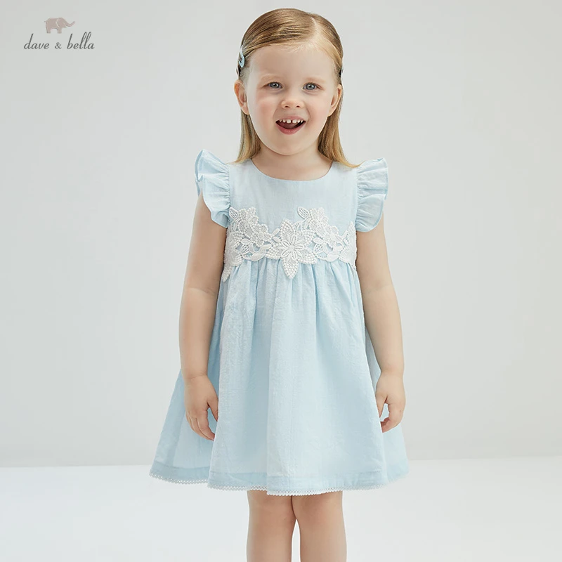 

DB18108 dave bella summer baby girl's cute floral ruched dress children fashion party dress kids infant lolita clothes