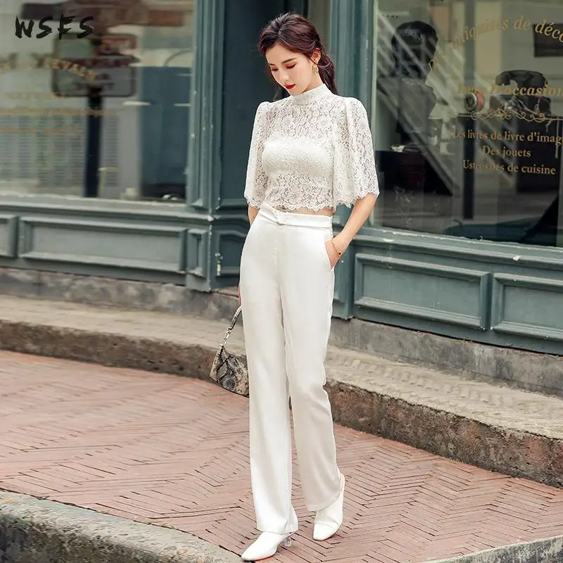 Комплект из 2 предметов летние белые кружевные блузы топы облегающие офисные