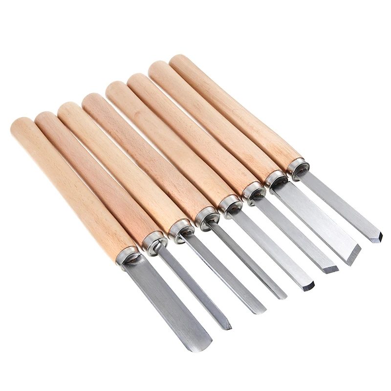 8 шт. Высокоуглеродистая сталь резьба по дереву долотом нож токарный станок