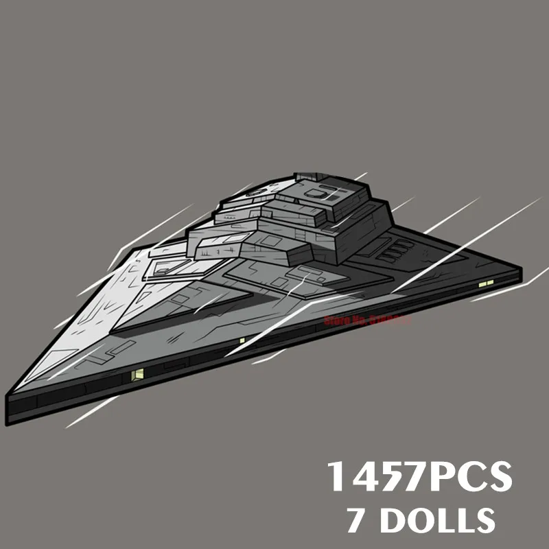 

Fit 75190 1457PCS 7 DOLLS First Order Star Destroyer Wars Costruzion Fighter Model Building Blocks Bricks Toys Birthday Kid Gift