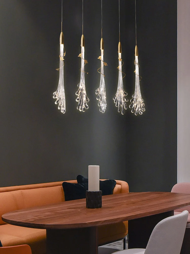 値段 ダブルスパイラル階段ロングシャンデリアライト高級アート手作りガラスヴィラポストディナー現代の寝室のベッドサイドランプ