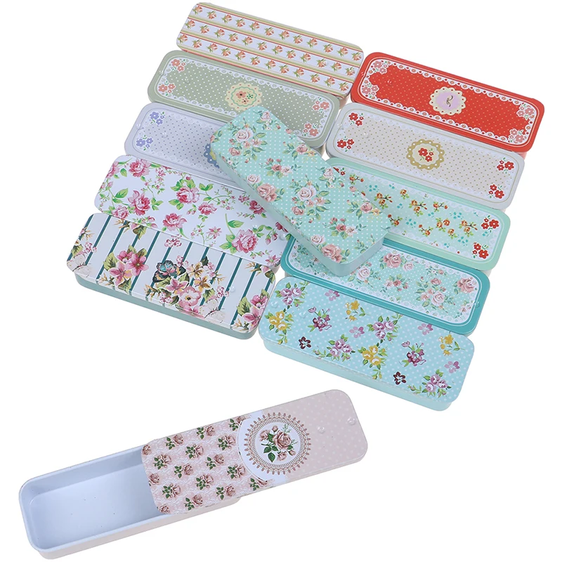 1PCS Rectangular Slide Cover Mini Iron Box Storage Wedding Jewelry Pill Cases Portable Tin Boxs Container | Дом и сад