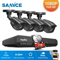 sannce 1080p cctv system 4ch video surveillance kit for home 1080p n dvr 4pcs 1280tvl 1080p outdoor security camera 1tb