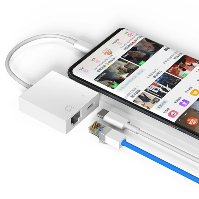 Переходник для OTG Ethernet USB C к RJ45 LAN проводной N0etwork 100 Мб/с конвертер iPhone Android type c порт