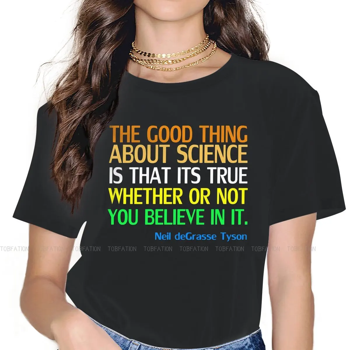 

Neil deGrasse Tyson Women's T Shirt Science Equation Formula Girls Tees Harajuku O-neck Tops Basic Tshirt Loose 4XL Fashion